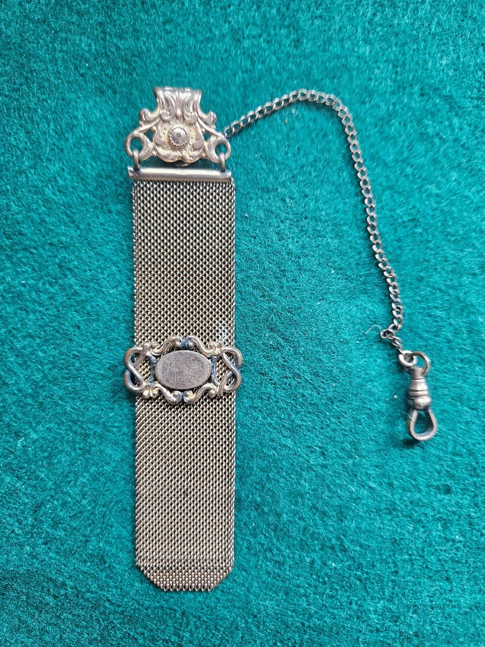 Antique Watch Fob Chain Fancy Monogram A Gold Tone S.O. Bigney & Company